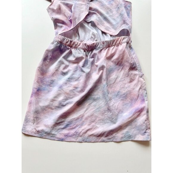 Girl's IVIVVA by LULULEMON Purple Pink Tie Dye Open Back Sporty Dress, Size 7 - Picture 9 of 12
